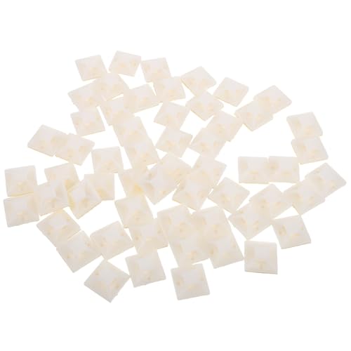 OSALADI 500 piezas soporte adhesivo para bridas 20x20 mm blanco para gestión y organización de cables en interiores miniatura 1