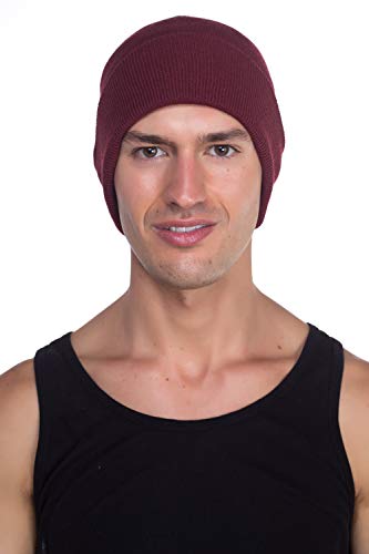 Image of Top Level Beanie Men Women - Unisex Cuffed Plain Skull Knit Hat Cap