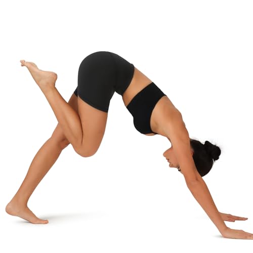 YUNOGA Women Biker Shorts 4"/8" Inseam - High Waisted Tummy Control Workout Athletic Exercise Spandex Yoga Shorts4