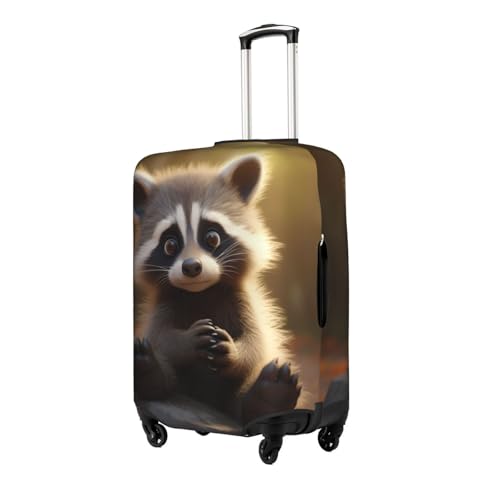 BREAUX Cute Raccoon print Luggage Protective Covers Luggage Sleeves Luggage Decorative Covers, Zip Luggage Covers2