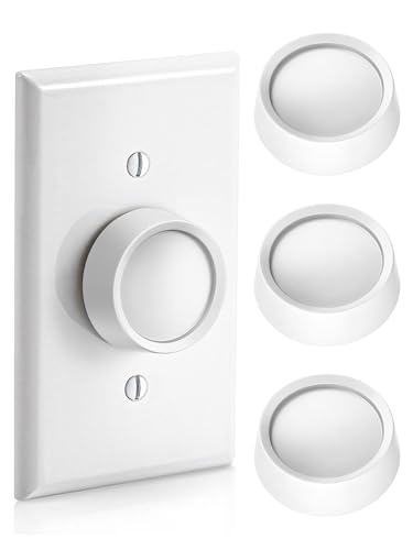HappyAlley 4 Pack Rotary Dimmer & Fan Control Knob Fits 0.25 D Shape Shaft Compatible with Leviton Trimatron (26115-Type) Dimmer (White)