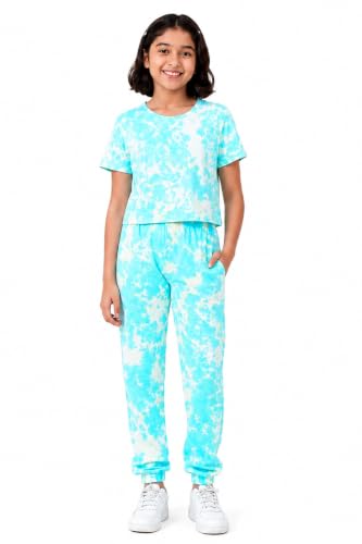 Image of Tweeny Mini Girls Kids Joggers | Tie Dye Joggers set | Track pant set | Pyajama with Crop top Combo Summer wear for Girls