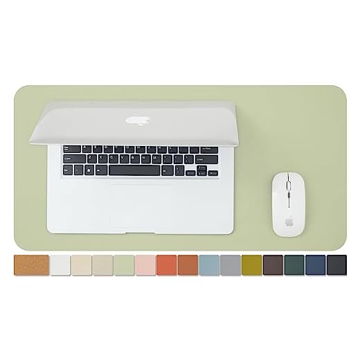 Large Natural Cork & Leather Desk Pad,eco Desk mat,Double-Sided Desk Protector,Waterproof Keyboard pad,Desk Mouse Pad for Office/Home/Gaming/Decor(Light Green,23.6"x 11.8")