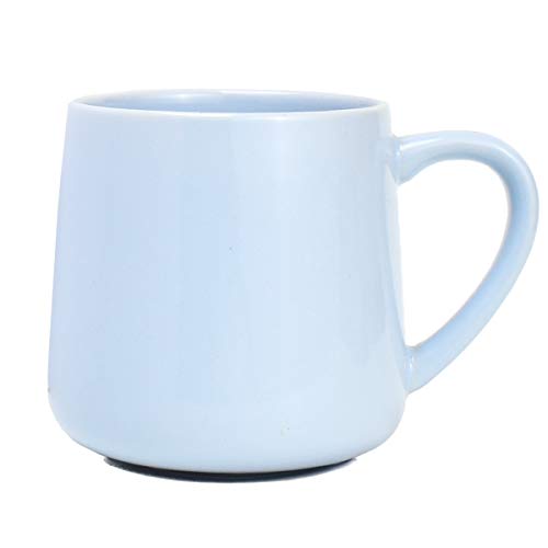 Bosmarlin Large Glossy Ceramic Coffee Mug, Tea Cup for Office and Home, 18 oz, Suitable for Dishwasher and Microwave(Blue, 1)