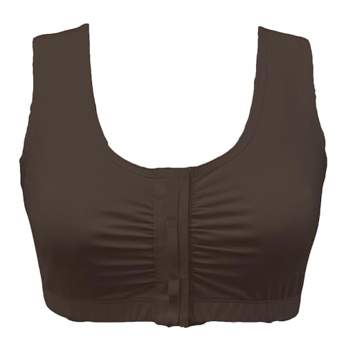 Alessandra B Adaptive Cotton Bra - Easy On Front Closure, Wide Straps,Elastic Underband Black