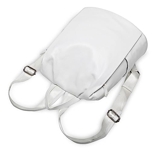 Image of zency Classic Genuine Leather Fashion Women Backpack Quality More Pockets Daily Knapsack Ladies Rucksack White