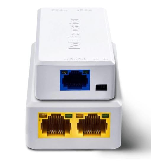 2-port gigabit poe extender/switch, 30w input, 25.5w output, ieee 802.3af/at, poe splitter repeater, power supply for 2 poe devices such as ip cameras, ip phones, wireless ap, minimalist style