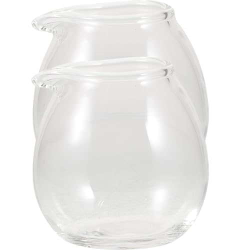 TOVINANNA Set de 2 Jarras de Vidrio para Leche y Café, 20 Ml, Mini Jarra para Servir, Uso Versátil en Cocina y Bar
