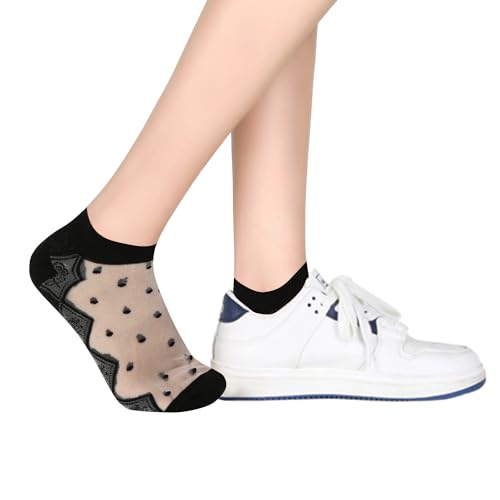 Image of Benefeet Sox Sheer Socks for Women Girls Mesh Ankle Socks Transparent Mesh Lace Sock Cute Thin Nylon See Through Sock