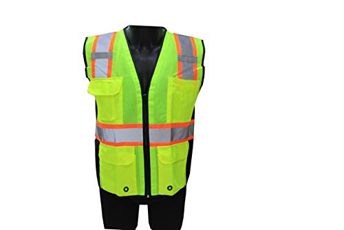 MANAGER'SReflective vests High Visibility Vest, High Visibility Vest Lightweight Breathable Overalls Night Travel Safety Workwear flourscent yellow Executive vest size XL