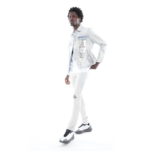 Men's Punk Super Skinny Belted Stretch in Foil3