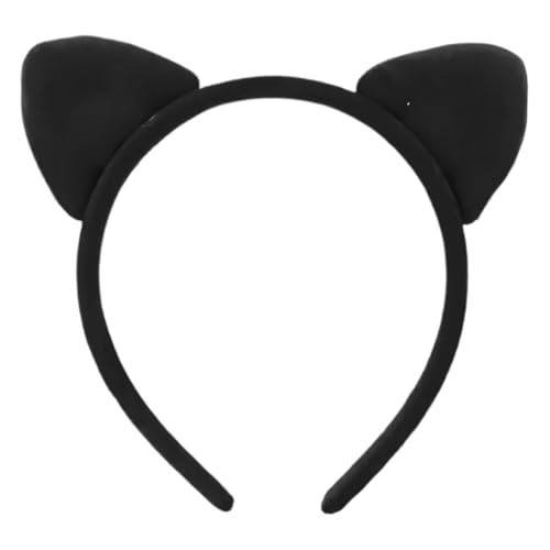 BCHKO Serre-tête avec oreilles de chat pour femme, costume pour Halloween, carnaval et carnaval (noir)
