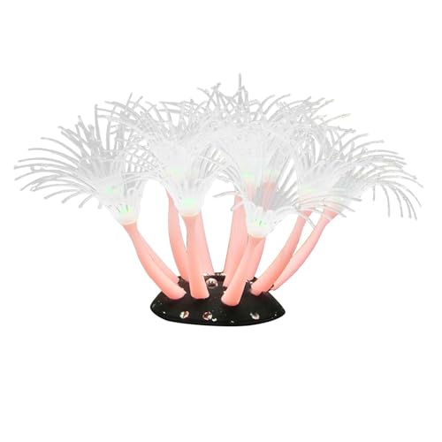 Dickly 水槽の装飾、人工水槽のサンゴ、風景、ユニークなペット用品の柔らかいシリコンサンゴ - 水槽アクセサリー, ピンク