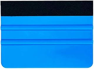Ewrap Plastic Felt Edge Squeegee,10x7cm, Vinyl Applicator Wallpaper Smoother Window Tint Squeegee, 1Pcs, Blue