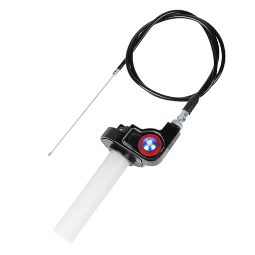 Manillar de Aleación Aluminio con Cable 1.2m, Puño Rapido Moto Empuñaduras Visuales del Acelerador de Motocicleta 22mm Acelerador Moto Puños de Manillar Giro Rápido para 50cc-200cc Quad Pit Dirt Bike