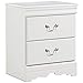 Bowery Hill 2 Drawer Nightstand in White