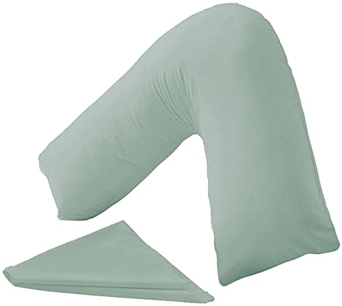 NIGHTZONE Orthopaedic V-Shaped Pillow Extra Cushioning Support For Head, Neck & Back (Duck Egg, Complete With Pillow)