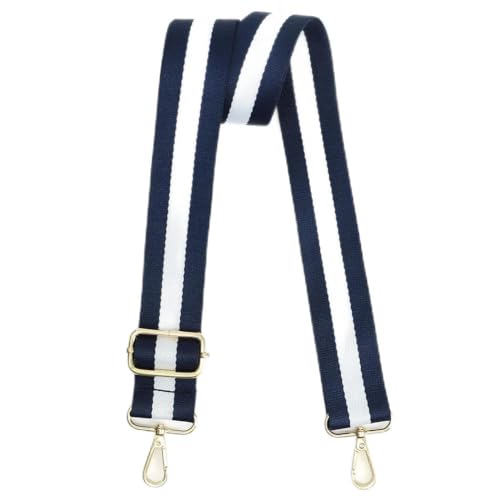 Lekesky Purse Strap Replacement, 1.5 Inch Blue White Adjustable Crossbody Strap for Women's Handbags with Stripe