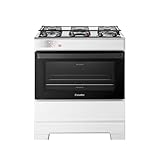Fogão Esmaltec 5 Bocas Ideal Top Mesa Inox Tampa de Vidro Forno 84 Litros Branco T5IAB Bivolt