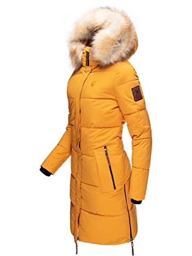 Navahoo Damen Warmer Winter Steppmantel Halina Yellow Gr. S