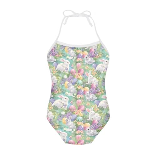 Image of One Piece Swimsuit for Girls Beach Bathing Suit Halter Straps Sports Swimwear for 1-10 Year Toddler Kids