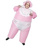 Tinyones Inflatable Baby Costume for Adults Funny Halloween Blow up Costume for Baby Shower Gender Reveal Party