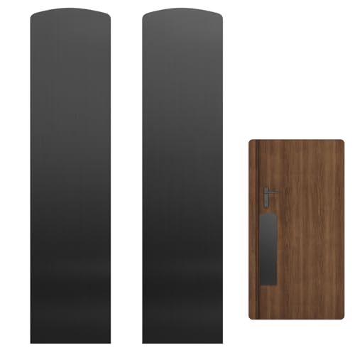 Opiniones de Placas para comprar hoy. 45 Sanbege - 2 placas de protección contra arañazos para puertas, 4 x 16 pulgadas, placa de empuje de acero inoxidable, placa autoadhesiva para interiores, puertas exteriores (negro...