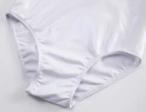 Image of Leotard for Girls Dance Size 4t 5t Shiny Silver Ballet Camisole Undergarment Little Kids Lightweight Gym Bodysuit