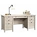 Pemberly Row Home Office Executive Desk with 2 Letter/Legal File Drawers in Chalked Chestnut