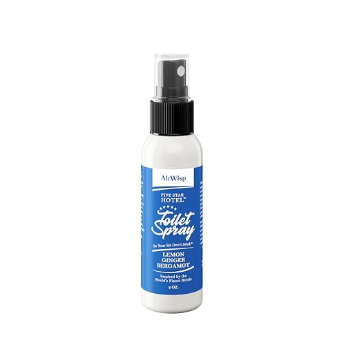AirWisp Toilet Spray - Lemon, Ginger & Bergamot - Pre Poop Spray Odor Eliminator - 2 oz. Bottle - Up To 100 Uses Per Bottle - Bathroom Accessories - Made in the USA