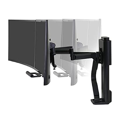 Ergotron TraceTM Dual Monitor Arm, VESA Desk Mount for 2 Monitors Up to 27 Inches, 4.05 to 10.75 lbs Each Matte Black