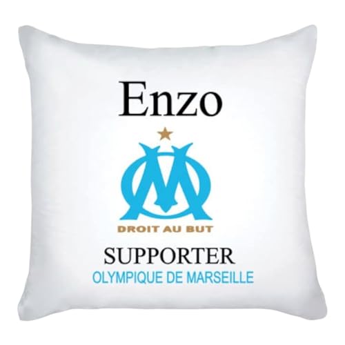 coussin personnalisé cadeau football supporter de marseille