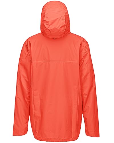 33,000ft Regenjacke Herren Wasserdicht Outdoorjacke Leichte Freizeitjacke Packbare Windjacke Fahrrad Regenmantel mit Kapuze Rot M