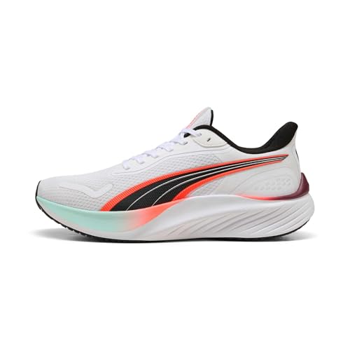 Puma Tenis Unisex Pounce LiteRoad para Correr, Puma Blanco y Rojo Brillante, 39 EU