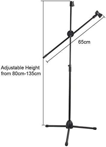 Celldeal Adjustable Microphone Stand Mic Stand Set Tripod Base with 2 Adjustable Microphone Clip Adapter Universal Microphone Arm Stand