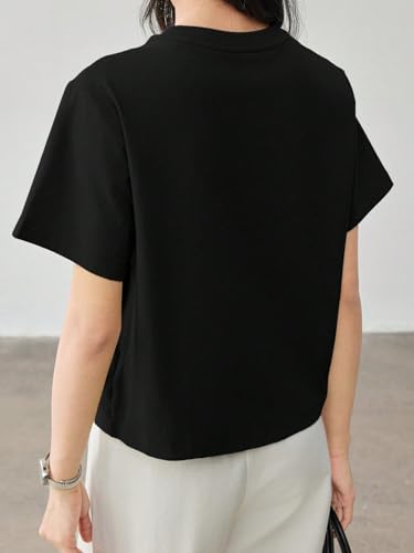 Image of Zilcon Woman Half Sleeve Round Neck Womens Tops Beach Vacation Fashion Clothes Casual Summer Spring Winter Fall Outfits Tops