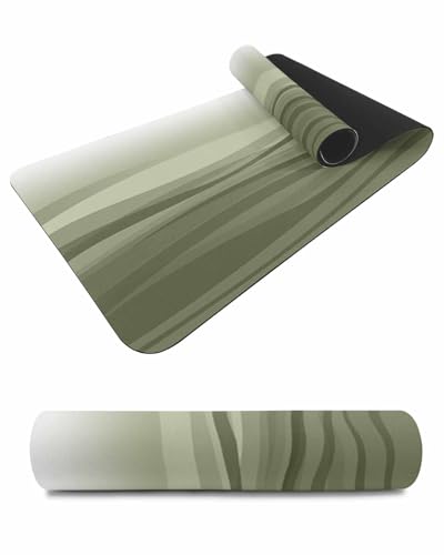 Debedcor Heat Proof Table Pads Waterproof Decorative, Sage Green Ombre Water Ripple Non-Slip Table Countertop Protector, Farmhouse Stripes Insulation Mat for Kitchen Room, 40 x 12 Inches