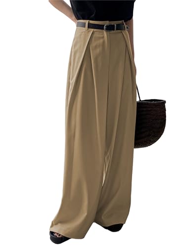 HVT Wide Leg Dress Pants for Women High Waisted Loose Palazzo Pants Business Casual Work Trousers Pants with Pockets