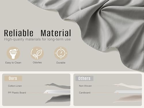 3 Pack Fabric Storage Bins for Shelves | 16.25x12x10in Closet Storage Baskets | Collapsible Storage Bins |Fabric Closet Organizers with Handles | Grey - Image 4