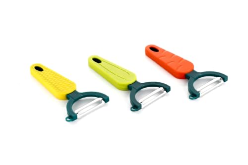 Image of Clazkit Stainless Steel Vegetable Peeler Set of 3 | Sharp Rust-Resistant Fruit & Vegetable Peelers | Ergonomic Handle | Heavy Duty Kitchen Tool