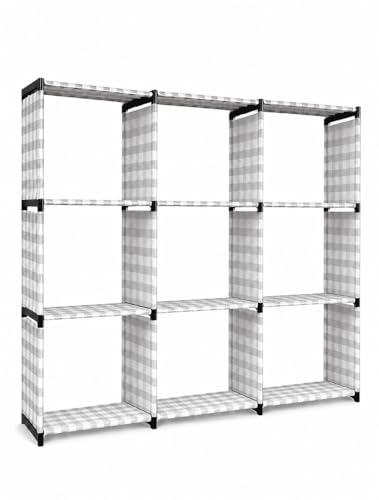 Image of NUMENN 9-Rack Portable Bookshelf Organizer | Multipurpose Fabric Bookcase with Durable Plastic Frame | Open Display Storage Rack for Living Room, Bedroom, Study & Office (9 Layer with Cover)