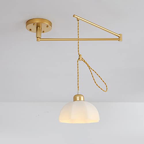 Plafond lampe suspendue noire réglable pour illuminer une cuisine sombre
