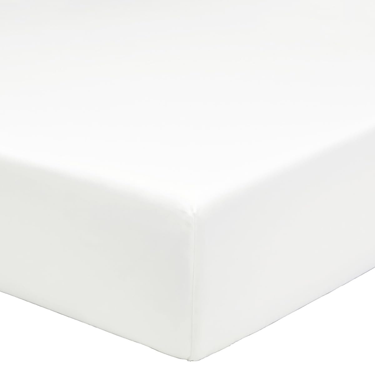 A Demain - Drap Housse uni en Percale de Coton Bio, Bonnet de 35cm, Les Essentiels - 160 x 200 cm - Blanc - 80 Fils/cm² - Percale de Coton Bio - Bonnet 35 cm - Entretien Facile