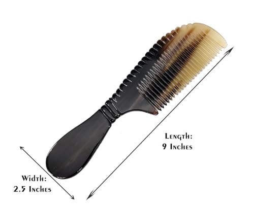 Image of SOFIYA CRAFT Ox Horn Comb Handmade Anti Static Natural Fine Horn Comb With smooth Handle- Professional Detangling Massage Fine tooth Comb A Great Gift - (9 inch)