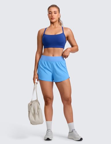 Image of CRZ YOGA Butterlift Cross Back Sports Bras | Medium Support, Removable Pads, Yoga, Buttery Soft, Scoop Neck, Cut-Out, Adjustable Thin Straps, for Women