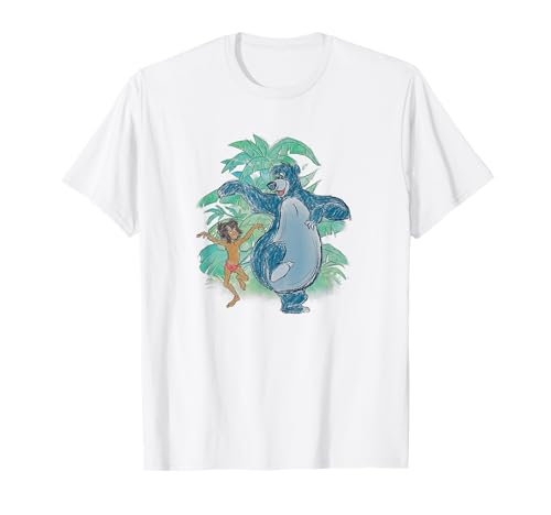 T-shirt Mowgli & Baloo Disney motif crayonné exclusif col rond en coton