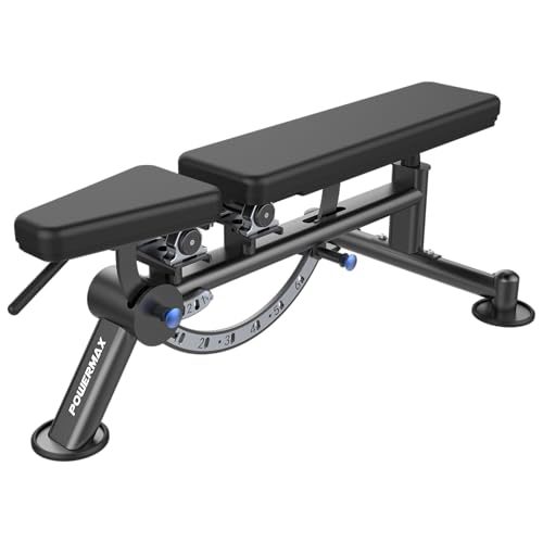 Image of PowerMax Fitness GS-036 Super Bench, Adjustable And Foldable Gym, Decline & Flat, Capacity Fitness Gym Bench with Resistance Ropes For Home Workout