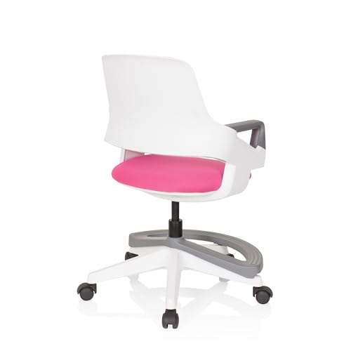 hjh OFFICE Kinder- und Jugendstuhl Kid Flex Mitwachsender Drehstuhl, Verstellbare Rückenlehne & Fußablage, Rosa
