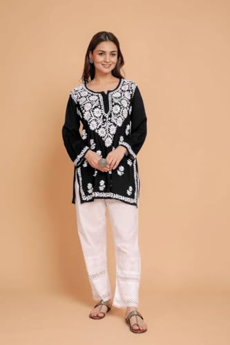Image of Sidhidata Women Rayon Regular Stylish Kurti with 3 /4 Sleeves & Beautiful Neck Embroidery Ideal for Casual Office Wear & Everyday Comfort (Kurti Angell)
