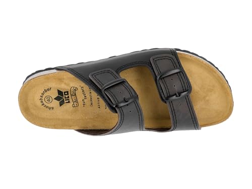 Lico BIOLINE MAN SOFT Herren Pantoletten, Schwarz/ Braun, 46 EU – Ansicht 5